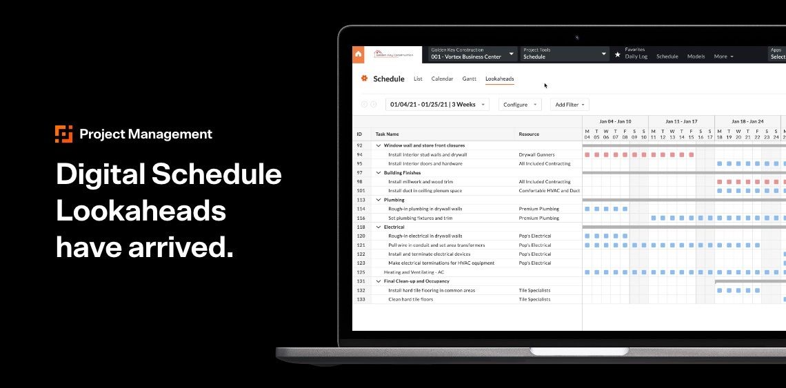 Digital Schedule Lookaheads Have Arrived On Procore